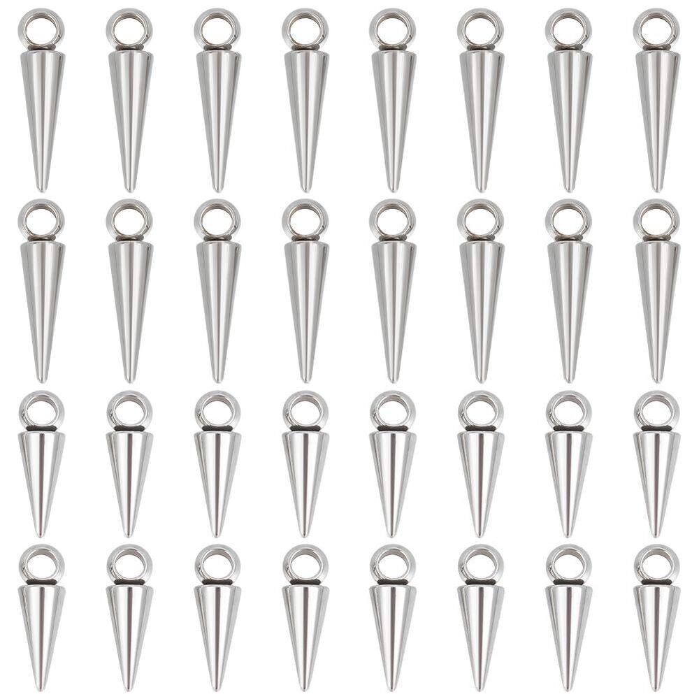 9903 40pcs Titanium Steel Punk Style Spike Charm Gothic Style Cone Cone